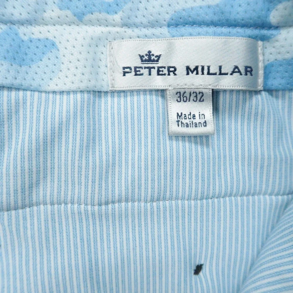 Peter Millar Pants Mens 36x32 Blue Gray Crown Sport Charlotte Trouser Golf Chino